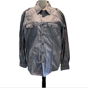 Five Diamonds Gray Button Down Men’s Shirt XXL Goth Grunge Clubbing Casual